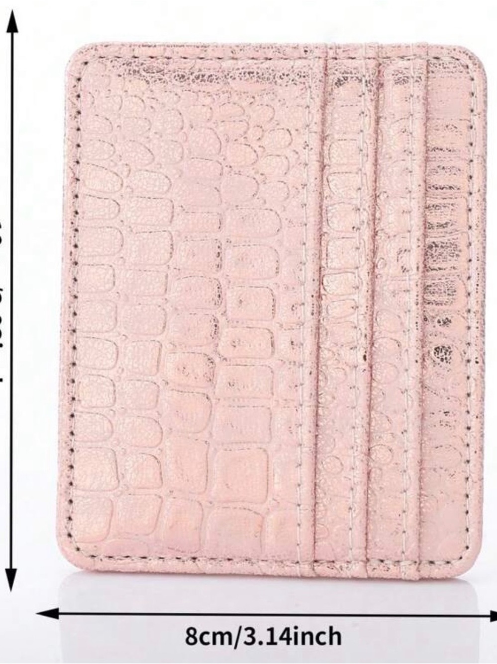 NWOT Pink Crocodile Multi Card Slots/Card Holder - Picture 3 of 3